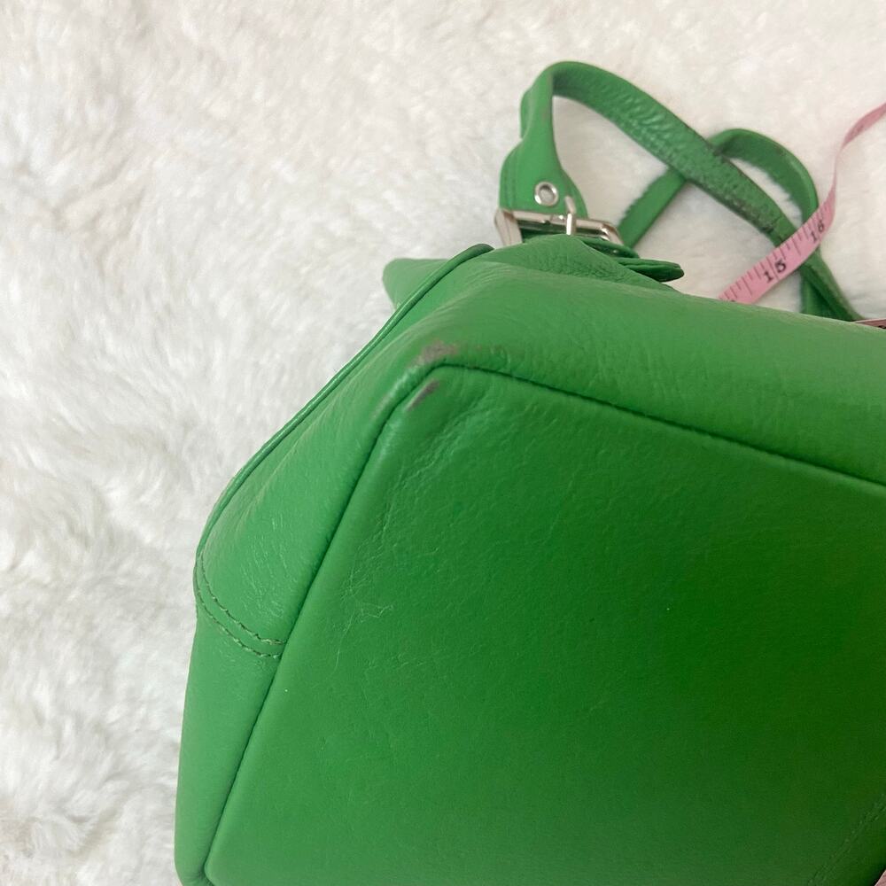 Vintage Tommy & Kate Y2K Apple Green Genuine Leather Buckle Shoulder Bag - Picture 11 of 13